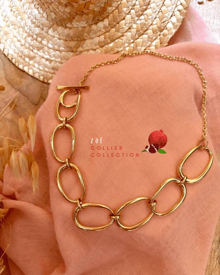 Collier original en acier inoxydable avec gros maillons