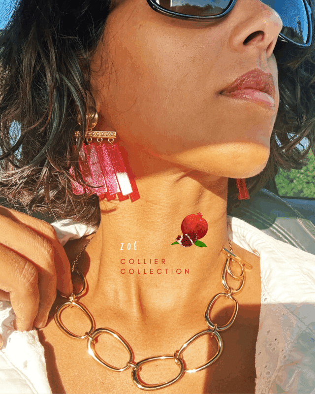 Collier original en acier inoxydable avec gros maillons