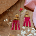 Boucle d'oreille à mini franges avec perles en résine ultra pops et colorées