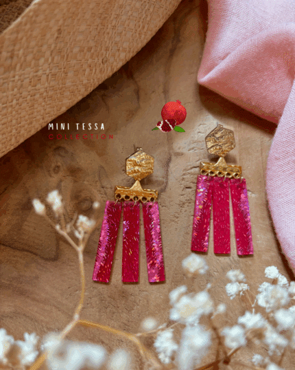Boucle d'oreille à mini franges avec perles en résine ultra pops et colorées