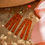 Boucle d'oreille à franges avec perles en résine ultra pops et colorées