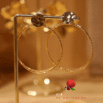 Double créole diamantée en plaqué or