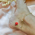 Chaine de cheville en acier inoxydable avec petites pampilles zirconium