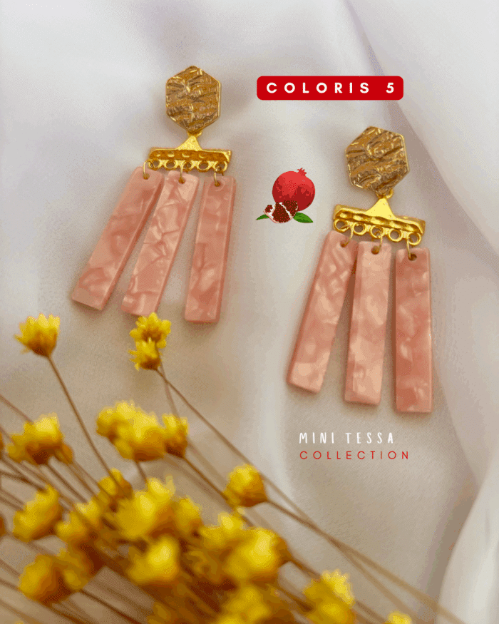 Boucle d'oreille à mini franges avec perles en résine ultra pops et colorées