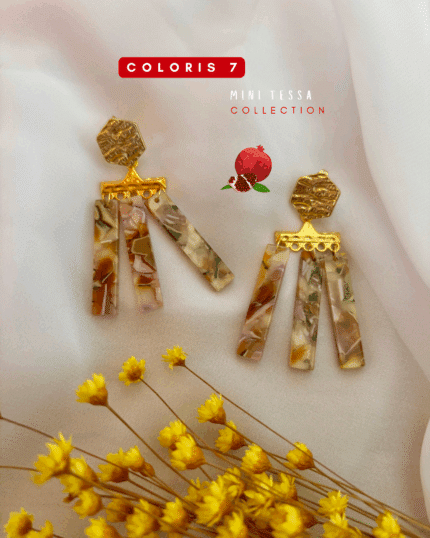 Boucle d'oreille à mini franges avec perles en résine ultra pops et colorées