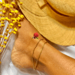 Chaine de cheville double travaillée en acier inoxydable