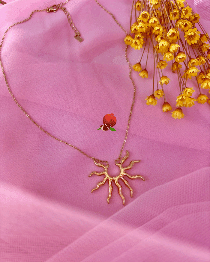 collier en acier inoxydable avec pendentif soleil