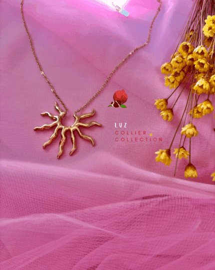 collier en acier inoxydable avec pendentif soleil