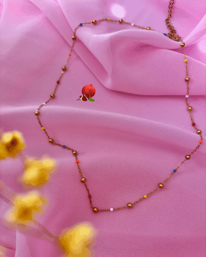 Collier simple avec détails colorés en acier inoxydable
