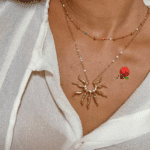 collier en acier inoxydable avec pendentif soleil