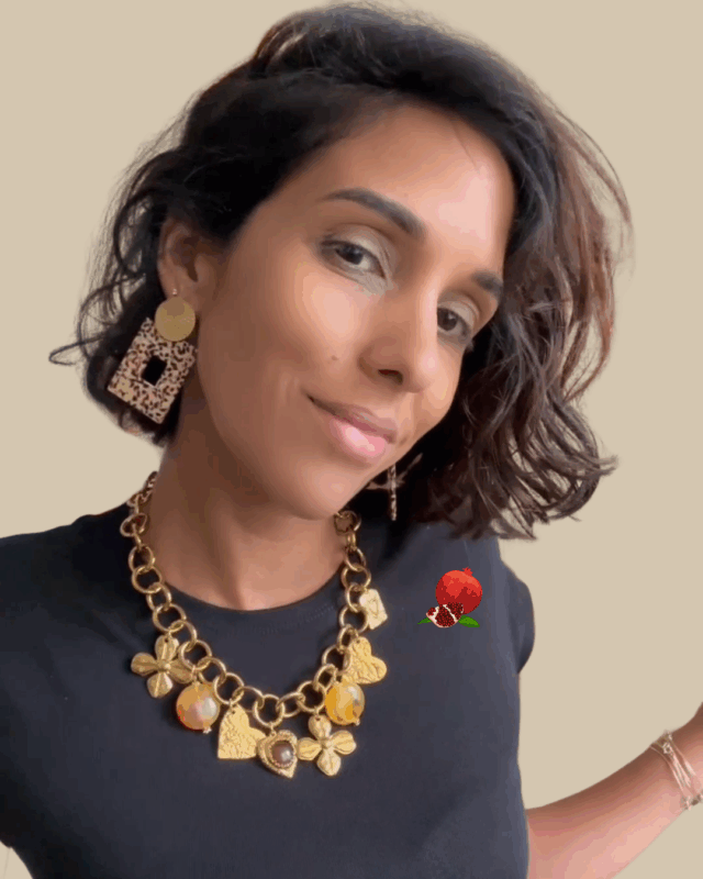 Collier grosses mailles avec 8 grandes breloques  Chaine et breloques dorées en acier inoxydable