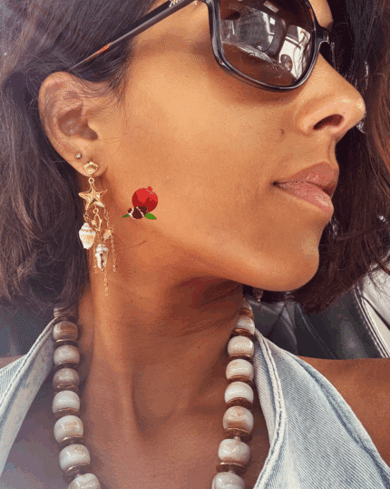 Boucles d'oreilles pendantes en acier inoxydables Pendentifs étoile de mer et petits coquillages