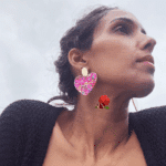 Boucle d'oreille en forme de coeur XXL Pendentif coeur à paillettes en résine  Longueur 5,5cm