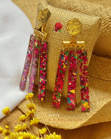 Boucle d'oreille à franges avec perles en résine ultra pops et colorées