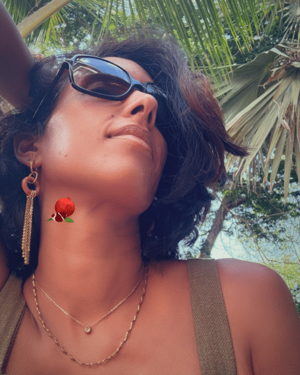 Boucle d'oreille pendante avec pampilles Clou d'oreille en forme de petite créole  Acier inoxydable