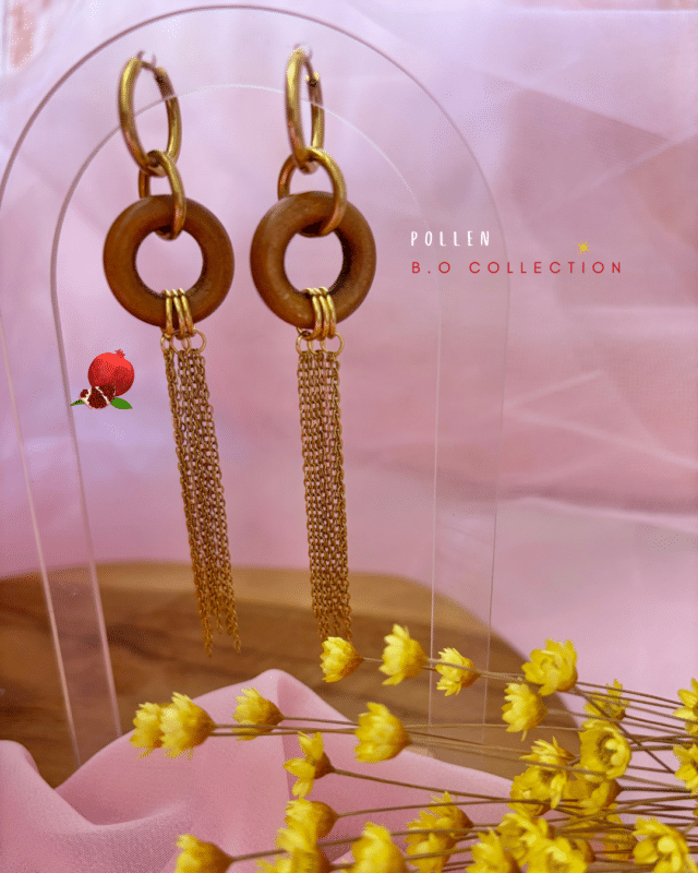 Boucle d'oreille pendante avec pampilles Clou d'oreille en forme de petite créole  Acier inoxydable