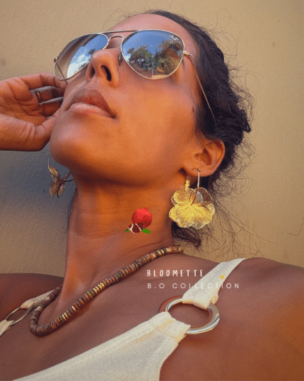 EDITION LIMITEE Boucle d'oreille 2 en 1 ! 1 seule paire, 2 façons de la porter : avec ou sans sa pampille  (photo 4) Créole en acier inoxydable et pampille en plaqué or