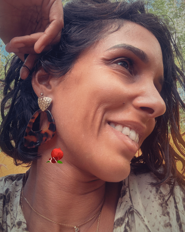 Boucle d'oreille avec pendentif en acétate motifs léopard Clou d'oreille en laiton plaqué or