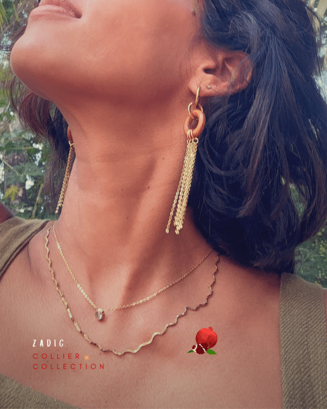 Collier travaillé en forme de petites vagues En acier inoxydable