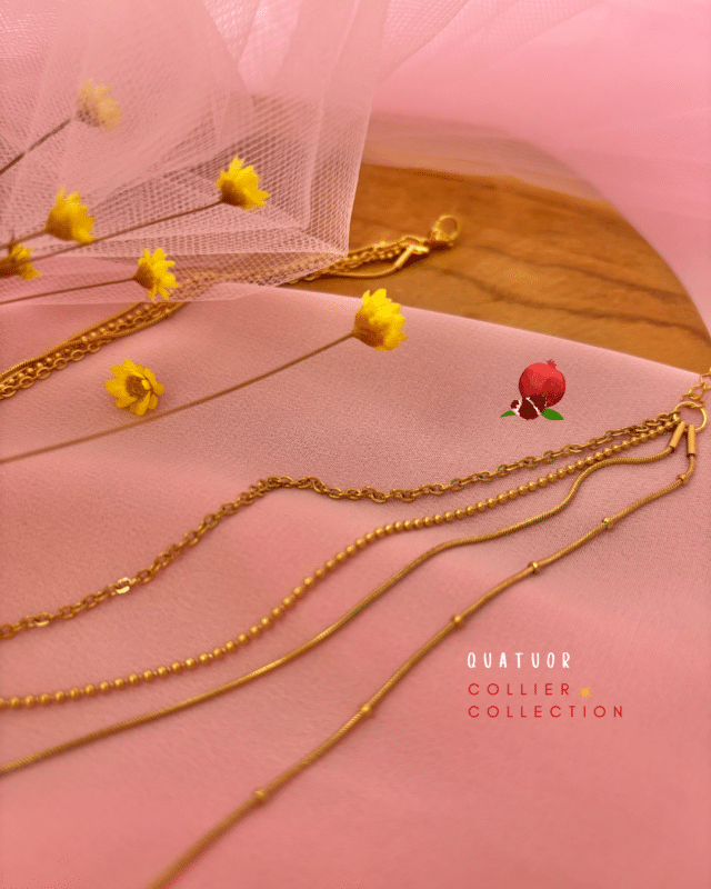 Collier minimaliste quatre rangs en acier inoxydable