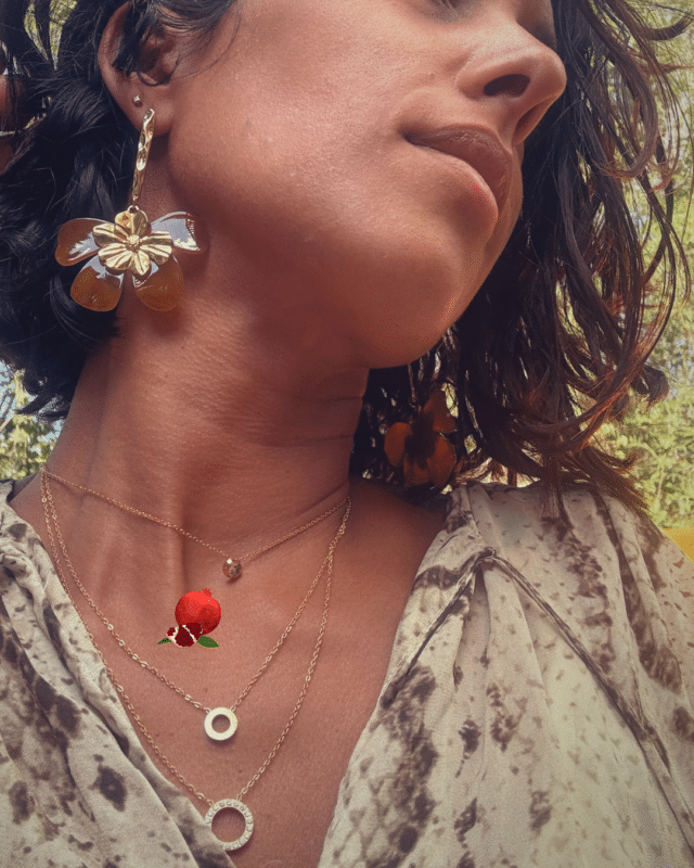 Collier double rang composé de 2 petits ornements ronds  Acier inoxydable et zirconium