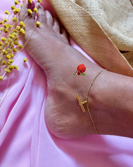 Chaine de cheville en acier inoxydable avec petit pendentif