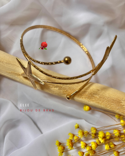 Bracelet ou manchette de bras Acier inoxydable Diamètre : 9 cm ajustable
