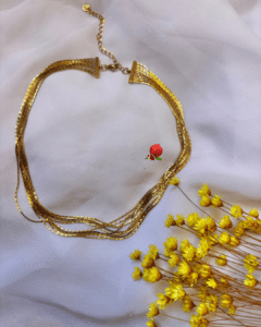 Collier ras de cou  (10 chainettes multiples) En acier inoxydable Tour de cou : 35 cm Ajustable de 35 cm à 43,5 cm